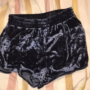 h&m velvet shorts